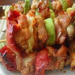 Шашлык с белыми грибами и курицей